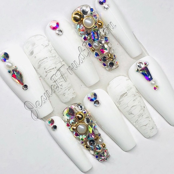 PEACEFUL - LONG BALLERINA PRESS ON NAILS - Picture 9 of 11